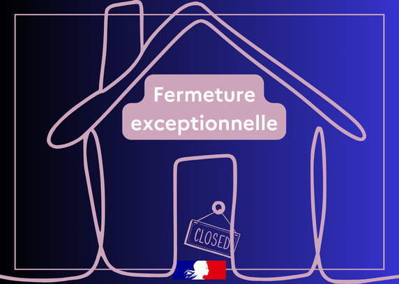 Illustration d'une maison dessinée avec une pancarte "closed" accrochée à la poignée d'entrée